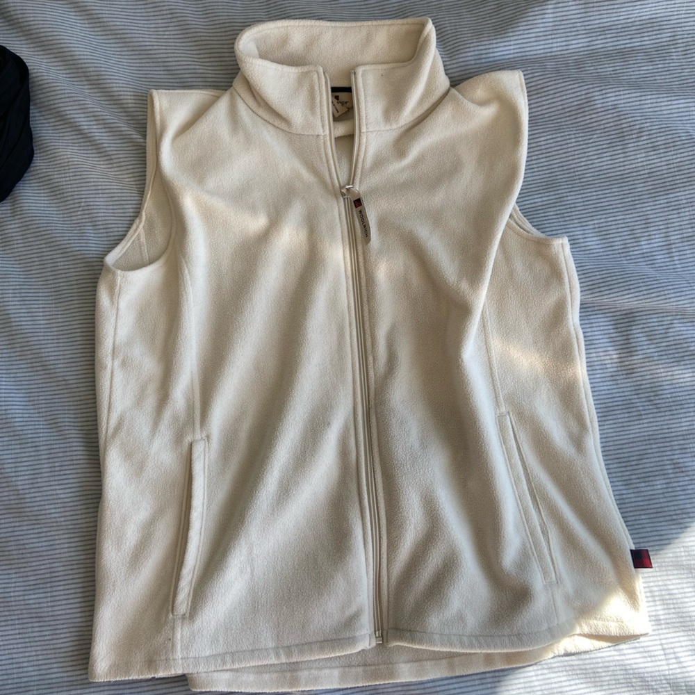 Vintage cream zip up vest